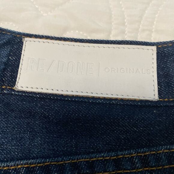 Re/Done Relaxed Cropped Ankle frayed blue Jeans size 25 - Picture 2 of 13